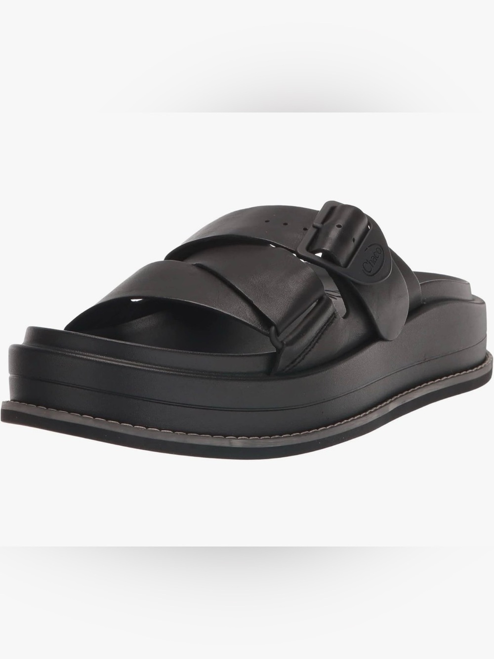 Chaco chunky black platform slide